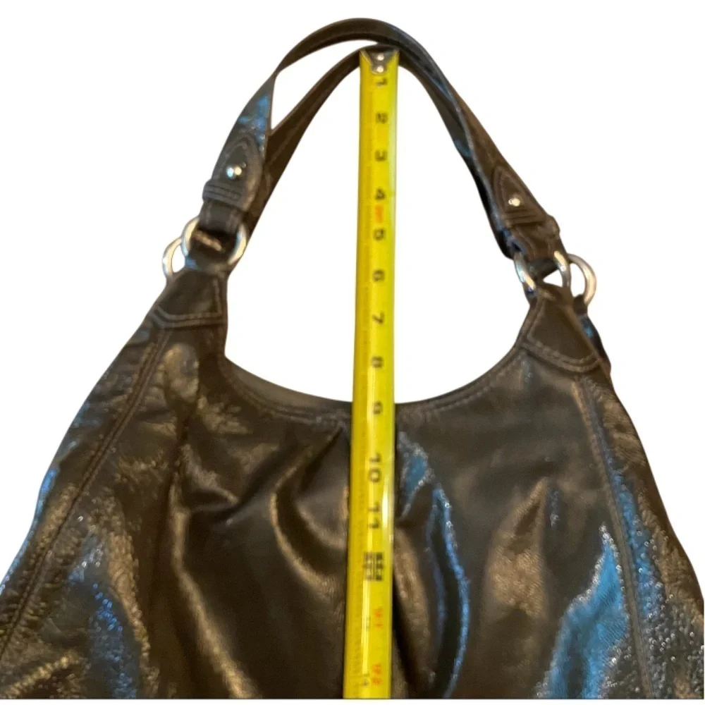 COACH Maggie Crinkle Gunmetal Metallic Hobo Bag D0982-13900